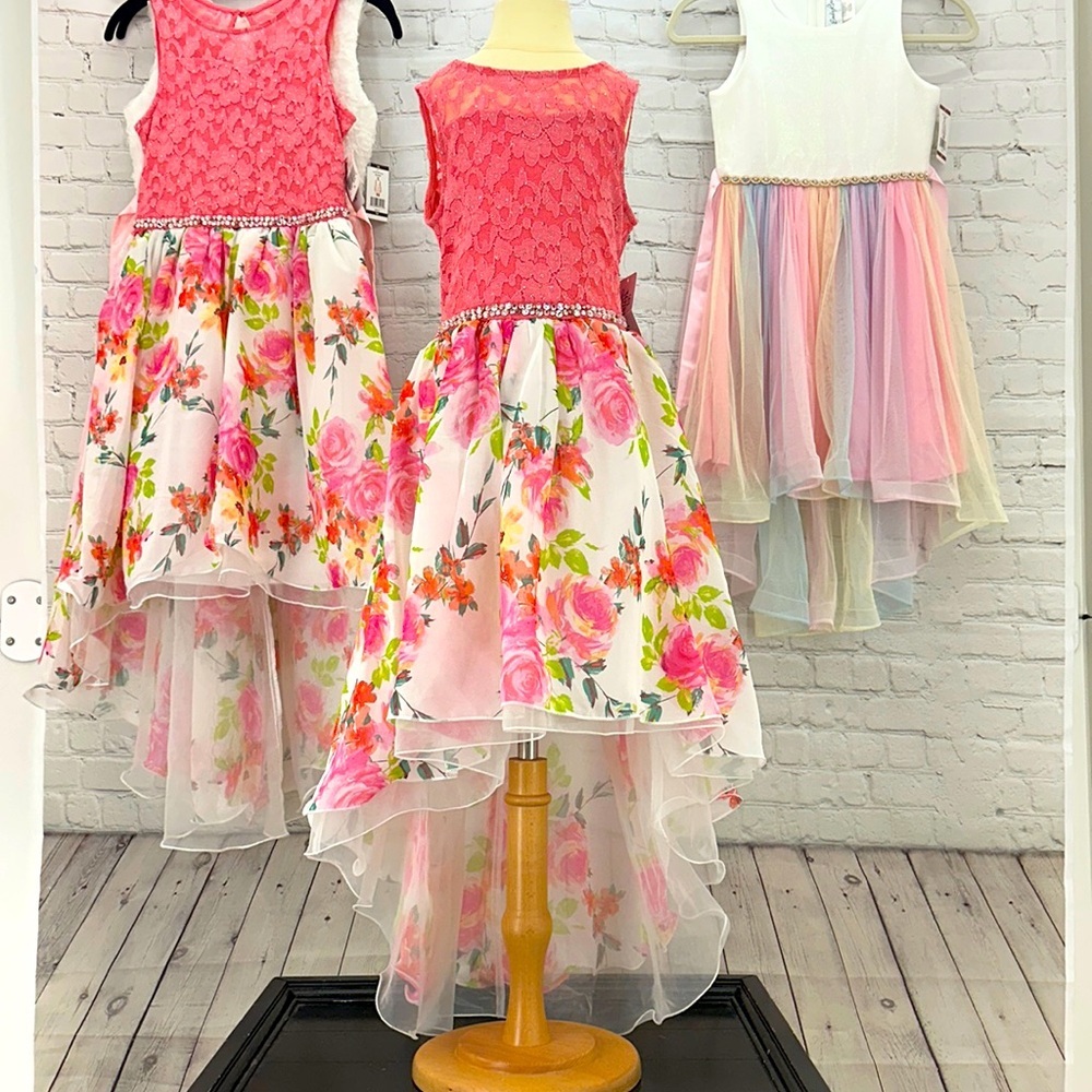 Speechless Girls Chiffon and lace coral dress in size 14‎